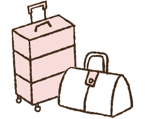 旅行カバンとスーツケース